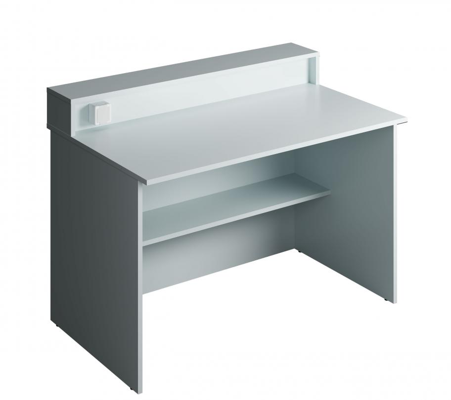 Учнівський лабораторний стіл, з кронштейном для підводу проводів до розетки, матеріал каркасу - ЛДСП, покриття стільниці - пластик HPL, АЛМАНТ, 1200х750х900 мм.